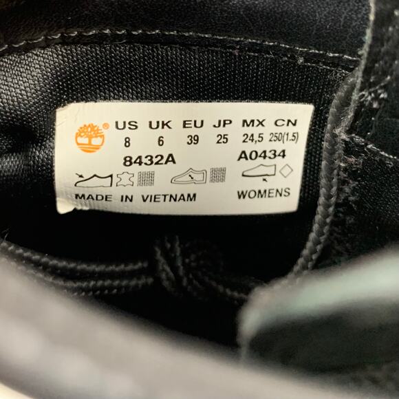 Timberland Glancy Ankle Boots Heeled Black Leather Lace Up Women's 8 - Picture 5 of 12